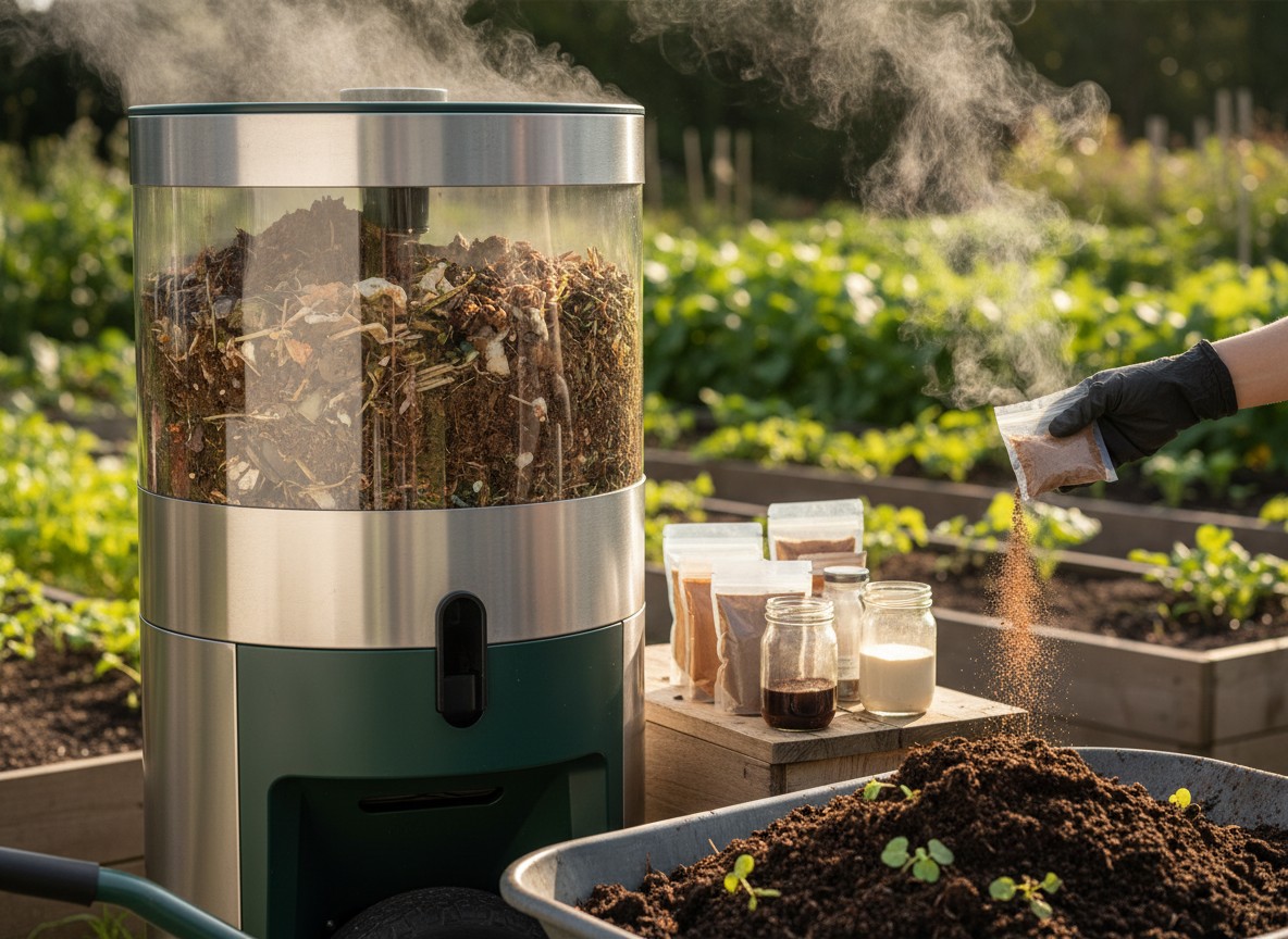 高効率なコンポスト（堆肥）の作り方：専用機器と微生物資材の活用