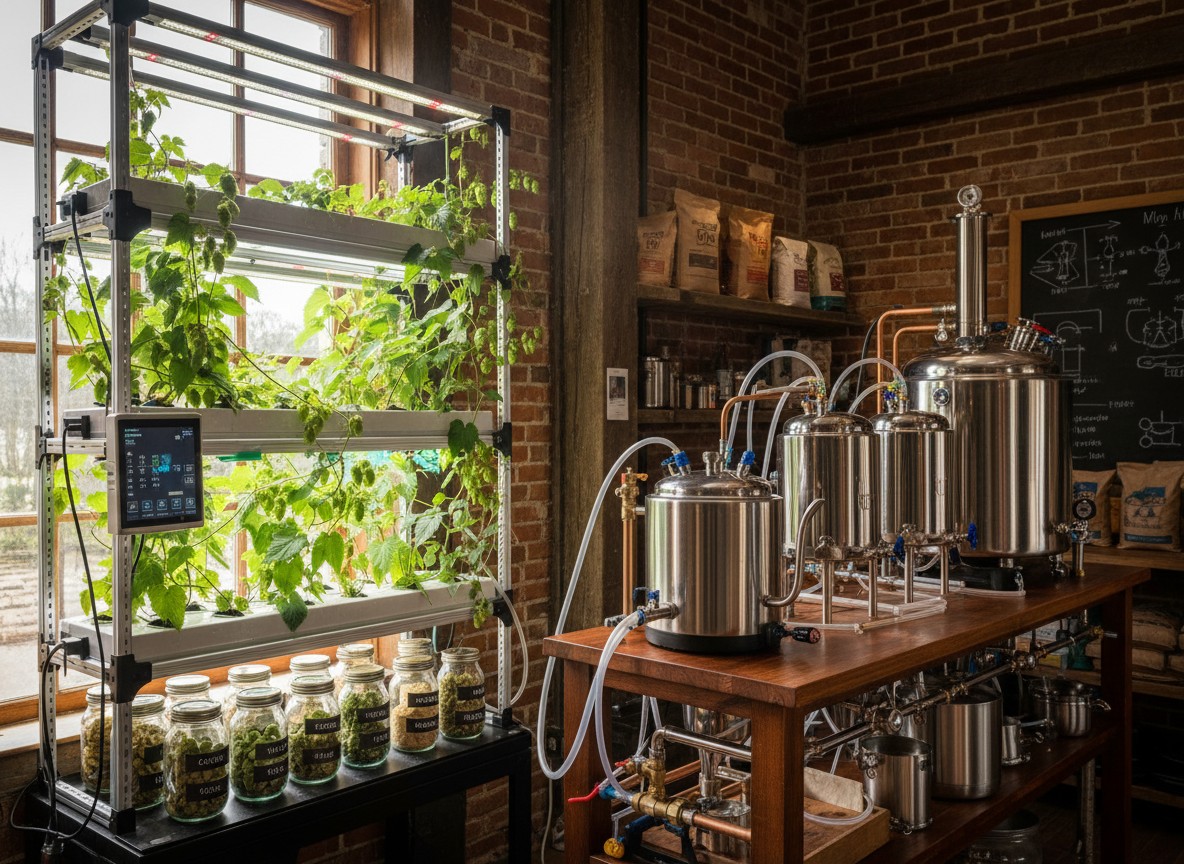 自宅で作るクラフトビールのための厳選ホップ栽培システムと発酵器具